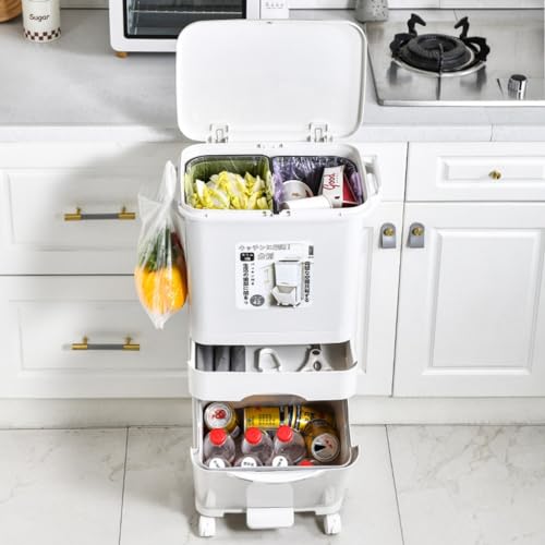 Caneca de basura doble 42L con ruedas miniatura 5