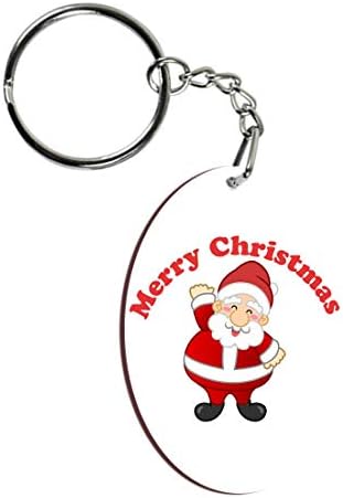 COLORYARD Wooden Round Shape Keychain 1 Pc for Gift (Merry Christmas ...