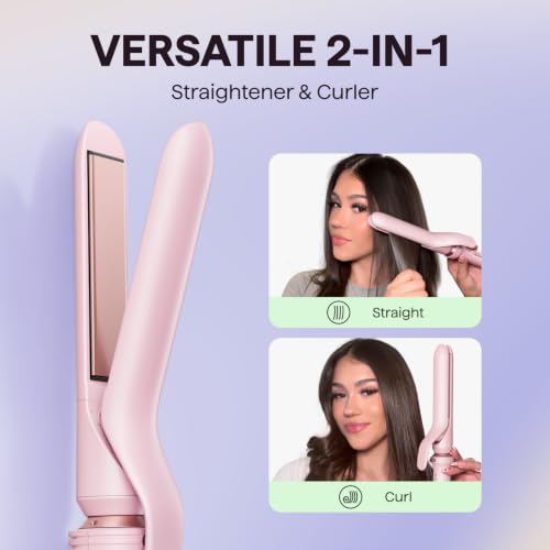 Image of Wavytalk 3 in 1 Curling Wand Set, Multi Curl, Heated, Round Brush Curling Iron Set, Smooth Iron Hair Straightener, 1 1 /4 inch Curling Iron, Dual Voltage Curler (Pink)