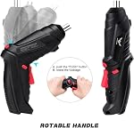 JENABOM 14 en 1 Kit rechargeable sans fil de tournevis électrique 3.6V Forage 3.5N·m Max Tournevis électrique rotatif de torque, avec LED Travail léger multi-angles pour le bureau à domicile DIY Outils (Noir)