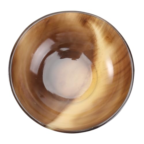 Angoily Handcrafted Natural Horn Shaving Bowl Fine-Polished Unbreakable Soap Cup for Men for Shaving Soap Cream Small Size