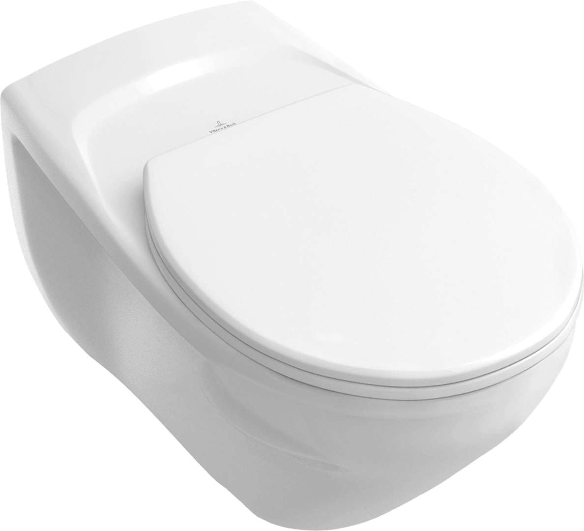Villeroy & Boch O.novo Toilet Seat – Toilet Lid Glossy White Made of Duroplast – Toilet Seat with Stainless Steel Hinges – Shatterproof, Oval Toilet Lid – Original Replacement Part Suitable for