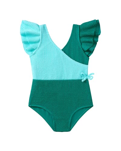 Image of Mioglrie Toddler Baby Swimsuit Girl Bathing Suit Girl 2T 3T 4T 5T 6T Girls One Piece Swimsuits Color Block Swimwear