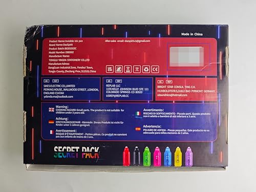 Dazspirit DB0002 32Pcs Invisible Ink Pen With Uv Light, Mini Notepads & Favor Bags, Spy Pens For Kids, Top Secret Message Magic Marker, Valentines Party Favors, Class Prizes, Detective & Escape Room Themes thumb #8