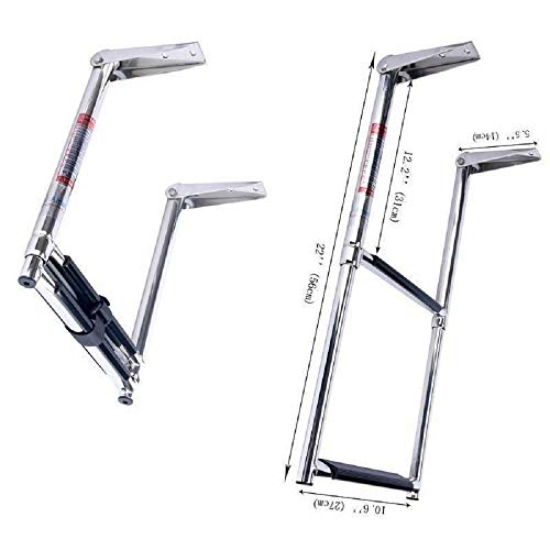 Amarine-made Stainless Steel Telescoping Boat Ladder, 2 Step