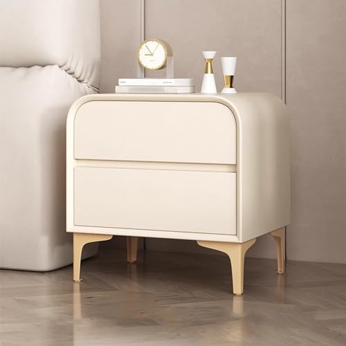 Mesita de noche con cajón, mesita auxiliar para dormitorio y sala de estar en color marrón - Mesa final de dormitorio con patas - Mesita de noche de madera para cama - Accesorio de muebles para