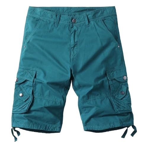 Short cargo multi-poches en coton décontracté et robuste pour homme taille 48