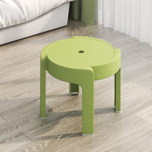 Taburetes de plástico apilables coloridos, diseño redondo portátil, altura cómoda, perfectos para aulas, hogar, fiestas y oficinas (verde, grande/1)