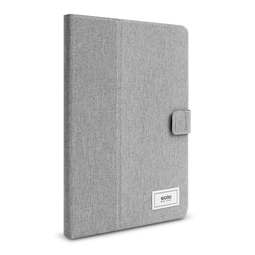 Solo New York Universal Tablet Case - Fits 8.5"-11" Tablets, Compatible with iPad 11th Generation, iPad Air M3, iPad Pro M4, Fire HD 10, & More, Magnetic Strap Closure - Re:Think, Gray