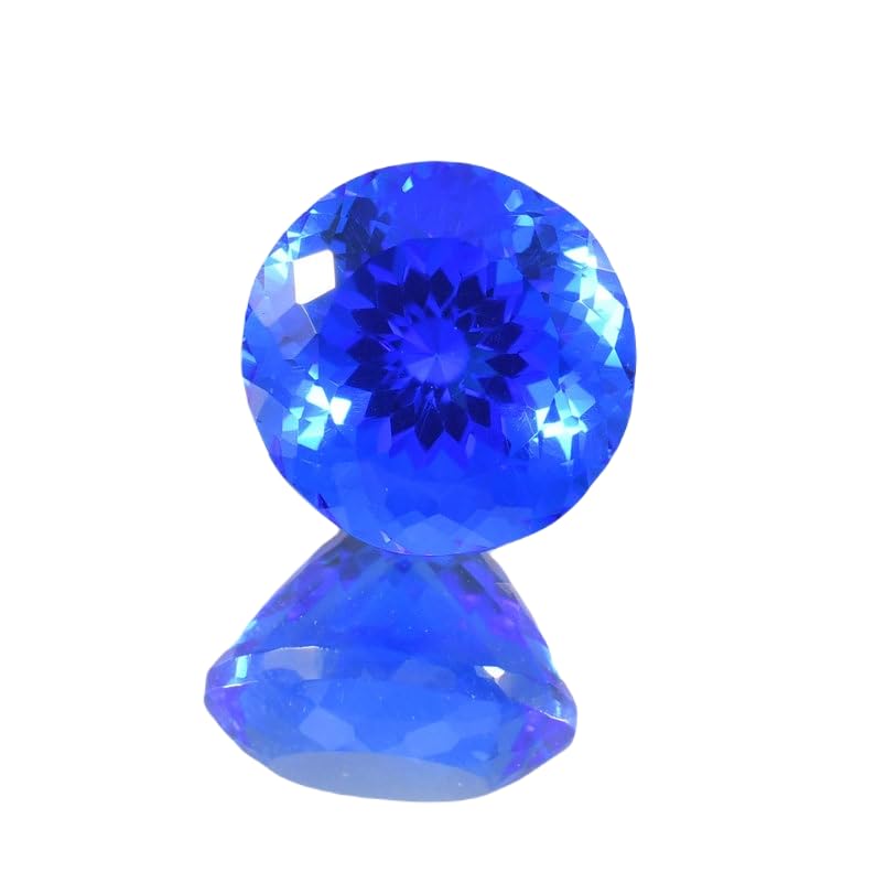 Tanzanite ronde 17mm à facettes pour fabriquer un pendentif ou bague en tanzanite