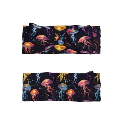 Colorful Jellyfish 1 Print Baby Girl Bows Headbands Baby Girls Newborn Headbands Infant Toddlers 0-6 Months2