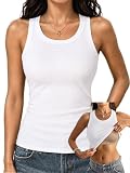 Danysu Angel White Tanktop Gerippt Vest Shirt Racerback Sommer Shirt M