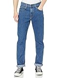 98% Cotton, 2% Elastic Lee Herren Brooklyn Straight Jeans, Mid Stonewash, 36W / 34L