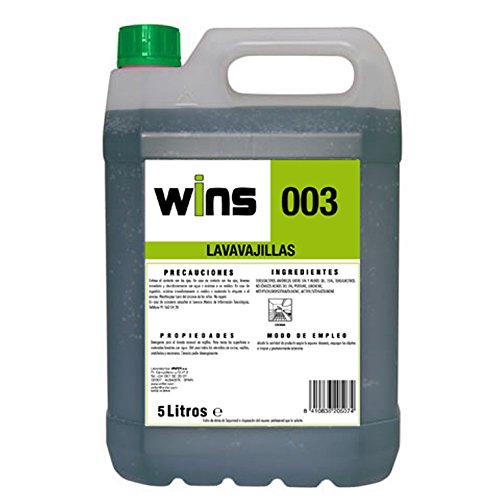 VINFER Lavavajillas Wins 003. Envase 5 litros. Detergente para el Lavado Manual de vajillas. Útil para Todos los Utensilios de Cocina Cover