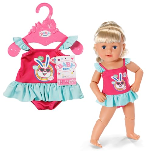 BABY born Badeanzug, EIN Stück, Puppen-Badeanzug mit buntem Print für 43 cm Puppen, Design nicht frei wählbar, 833636 Zapf Creation