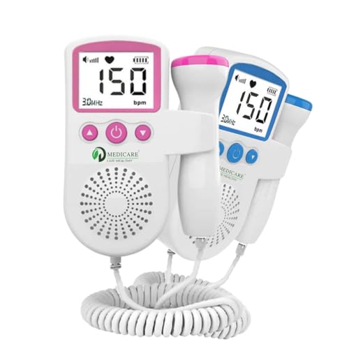 Image of Portable Fetal Doppler Baby Heartbeat Monitor for Pregnancy | Digital LCD Display with in-Built Speaker, Accurate FHR Detection | Compact Prenatal Monitor for Home & Clinic Use (Blue)