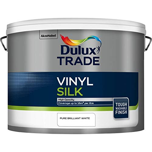Dulux Trade 10L Vinyl Silk - Pure Brilliant White Finish