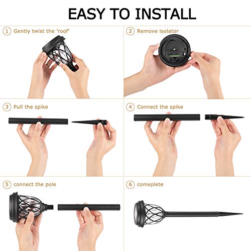Image of 10 Pack Solar Lights Outdoor Decorative, Solar Pathway Lights Outdoor, Solar Powered Garden Yard Lights for Walkway Sidewalk Driveway (Black, Cool White)