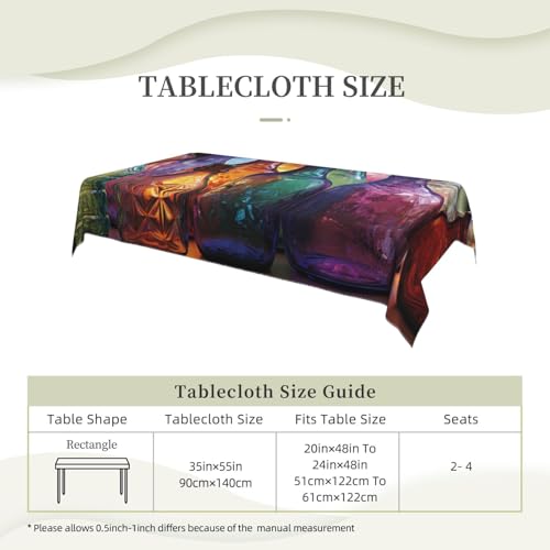 Nappe rectangulaire imperméable en verre coloré infroissable 140x89 - 5