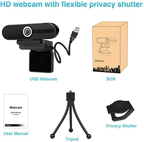 Webcam HD 1080p ,Live Streaming HD Camera with Stereo Microphone, PC Desktop or Laptop USB Webcam with 110 Degree View Angle, for Switch 2,Video Calling, Recording, Conferencing, Streaming, Gaming: Black 4K Webcam