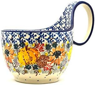 Polish Pottery Loop Handle Bowl - Unikat Signature U4741