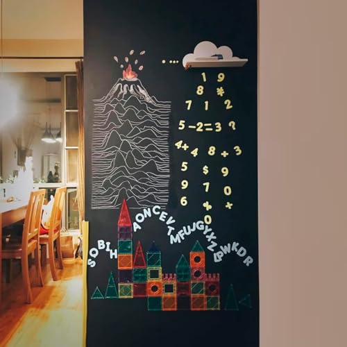 Image of DreamKraft Black Chalkboard Wall Sticker 45 x 200 cm | Self-Adhesive Removable Vinyl Writing Sticker with 5 Chalks | Reusable Chalkboard Decal for Home, School, Office, Kitchen, Kids Room