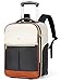 Tonyeee Rollrucksack Damen 17 Zoll Laptop, Rucksack mit Rollen Handgepaeck Underseat Groesse L, 46x32x18 cm, 2 in 1 Trolley Rucksacktrolley Pilotenkoffer, 180 Grad Oeffnung, wasserabweisend, Beige