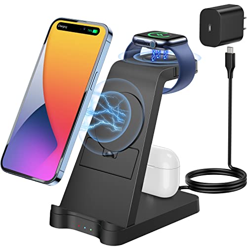 3 In 1 Charging Station For Apple Products - Wireless Charging Station For Multiple Devices, Phone And Watch Charger Dock With Stand For Iphone 14/13/ 12/11 Pro Max/Xr/ 8 Plus And Airpods Iwatch #TOP25