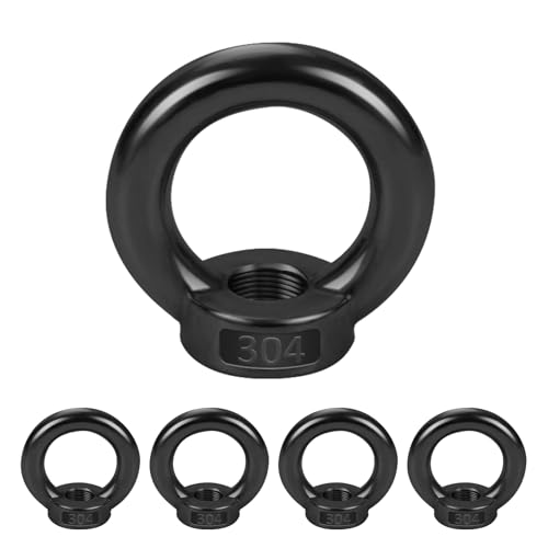 AROMUJOY Lot de 5 Écrous À Oeil M8, Écrou à Oeil de Levage en Acier Inoxydable 304, Écrou à Anneau Bague, M8 D'écrous À Anneau pour Raccord de Corde, Accessoires de Levage