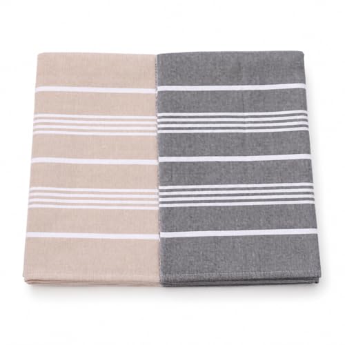Image of COMFORT WEAVE Cotton Bath Towels 250 GSM Multicolor (Beige, Dark Grey, Pack of 2)