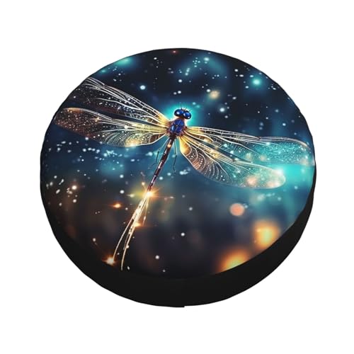Image of Spare Tire Cover Weatherproof Wheel Cover Fit for Jeep Wrangler Rv SUV Truck Travel Trailer 14 inch Fantasy Dragonfly Animal Tire Cover
