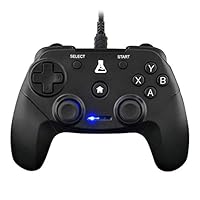 G-LAB K-Pad Thorium USB Wired PC &amp; PS3 Gaming Controller with Built-In Vibrations, Gamepad Game Controller Wired Game Controller for Windows Xp-7-8-10, PS3, Android (Black)
