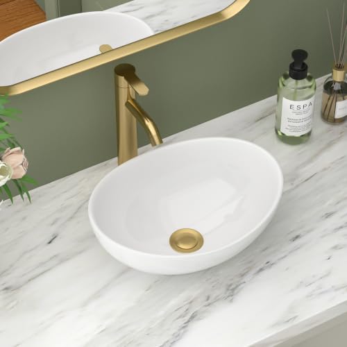 Image of Hontzes Countertop Bathroom Sink, 40x33x14.5cm Counter Top Ceramic Basin