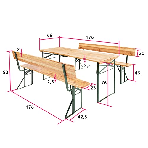 Bierzeltgarnitur tectake für Garten und Feste