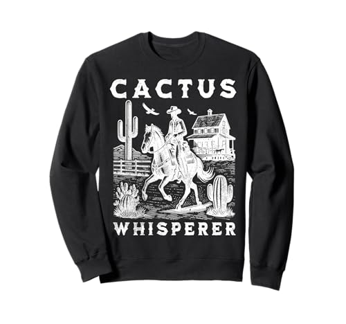 Cactus Whisperer Vintage Cowboy Equitación Western Sudadera