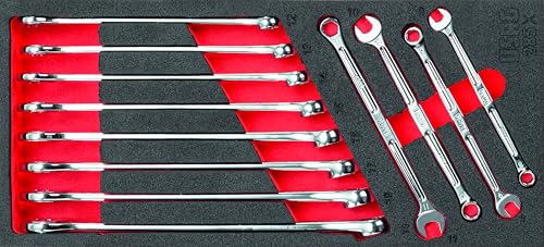 : 415x188x45 USAG U05191063 - 519 M 285X - Set di chiavi combinate in spugna bicolore assortiti (12 pezzi)