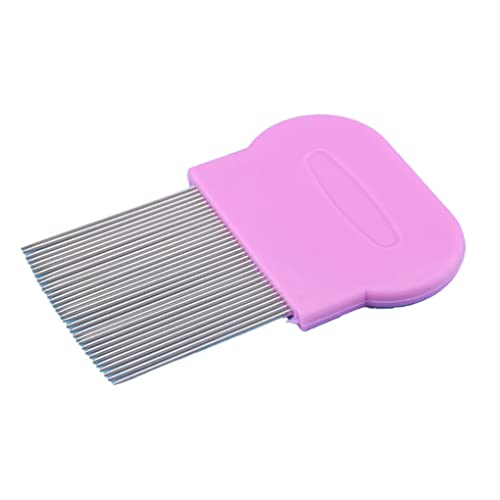 Vokmon Peigne à puces métal aiguille brosse multi-usages anti-poux chiot tondeuse bleu, Rose Cover