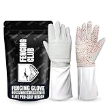 Fencing Club Fencing Glove, 3-Weapon Washable, Pro-Grip Silicone Design, Foil Epee and Saber, Competition Approved (11, Right)
