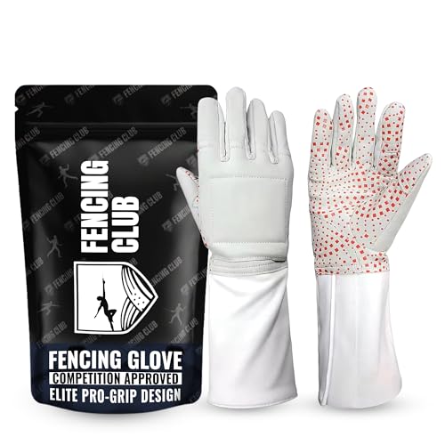 Fencing Club Fencing Glove, 3-Weapon Washable, Pro-Grip Silicone Design, Foil Epee and Saber, Competition Approved (7.5, Right)
