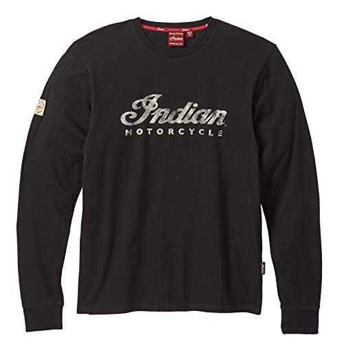 Indian Motorcycle Mens Long Sleeve Script Logo T-Shirt Black - 2861891 Black XL