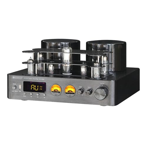 LBMED Bluetooth 5.0 Hybrid Stereo Tube Amplifier, 7 Vacuum Tube Power Amp with USB Lossless Decoding and Optical/coaxial Input, Adjustable Treble/Bass, Smooth Delicate HIFI Sound Quality, for Home