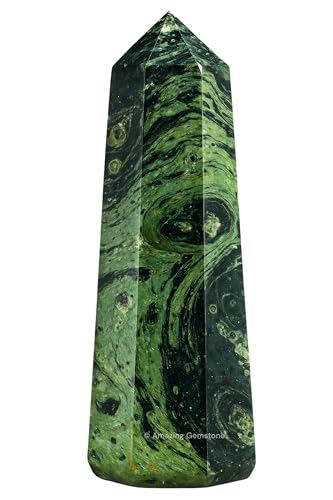 Image of Amazing Gemstone Kambaba Jasper Crystal Towers - Natural Healing Crystal Point Obelisk for Reiki Healing and Crystal Grid (3 inch to 4 inch INCH)