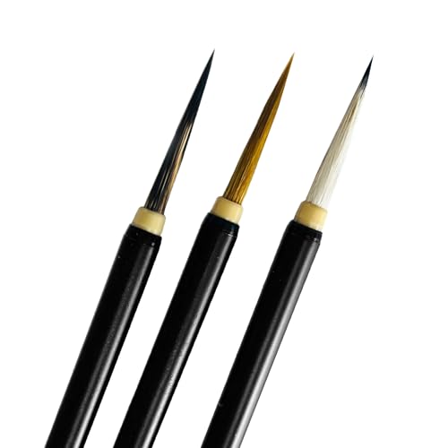 3PCS Chinese Painting Brushes SetFlower Bird Line-Drawing Brushes Well-Made and Effective for Watercolor andCalligraphy Work Well for Leaves andLandscapes