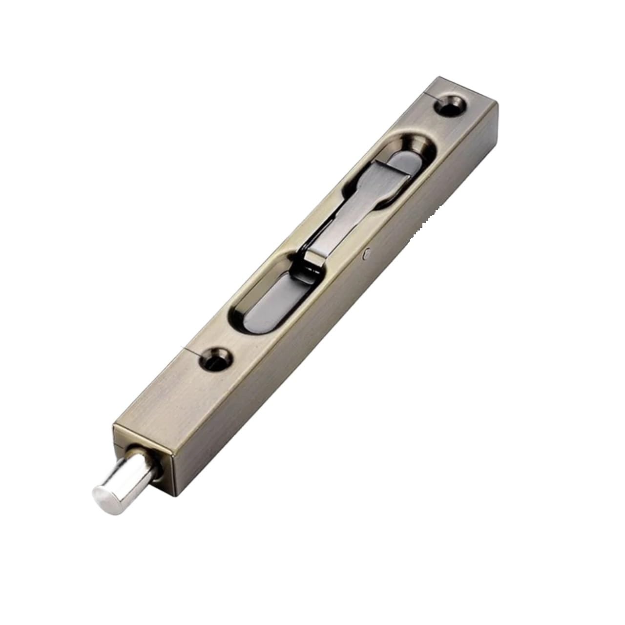 Ayztantine Bronze-6Inch Door Flush Bolt Latch Lock Concealed Door Stainless Steel Flush Bolt Concealed Door Latch Hidden Anti Theft Insert Lock For Double Wooden Doors Security Hardware For Bedroom, Bathroom(Bronze-6Inch)