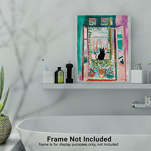 Henri Matisse Wall Art - Matisse Prints - Famous Open Window Poster - Black Cat Poster - Funny Cat Wall Decor Print - Cat Wall Art - Matisse Abstract Vintage Wall Art & Decor, 8X10" Unframed #TOP7