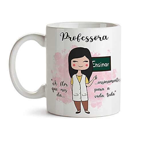 Caneca Professora Feminina Branca