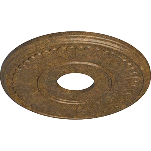 Image of Ekena Millwork 15 3 /4 inchOD x 3 7 /8 inchID x 3 /4 inchP Berkshire Fits Canopies up to 7 inch Ceiling Medallion, Rubbed Bronze