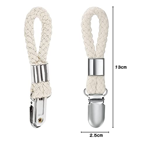 Jagowa 6 Pcs Cotton Rope Bath Towel Clip Anti-rust Metal Bathroom Hanging Clip for Home and Kitchen Cabinets - Image 2