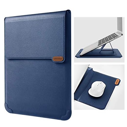 Nillkin Capa para laptop de 13 polegadas com suporte ajustável, bolsa resistente a choques para computador com mouse pad para MacBook Pro e MacBook Air de 13 polegadas, XPS 13, Surface Book de 13,5 polegadas, novo iPad Pro, azul