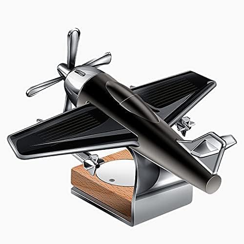 Solar Alloy Airplane Car Fragrance Black Silver Solar Powered Rotating Perfume Diffuser Aromatherapy Dashboard Freshener Long Lasting Organic Aroma Car Interior Decoration Accessory-image-49